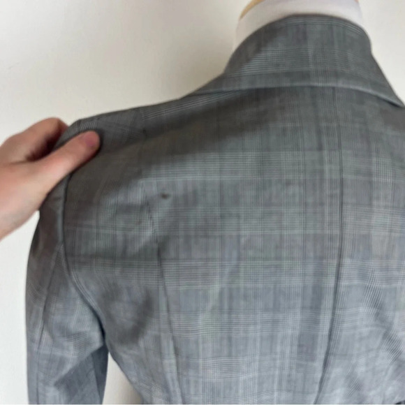 Reiss Plaid Blazer Jacket Gray Size 2 - Picture 4 of 6